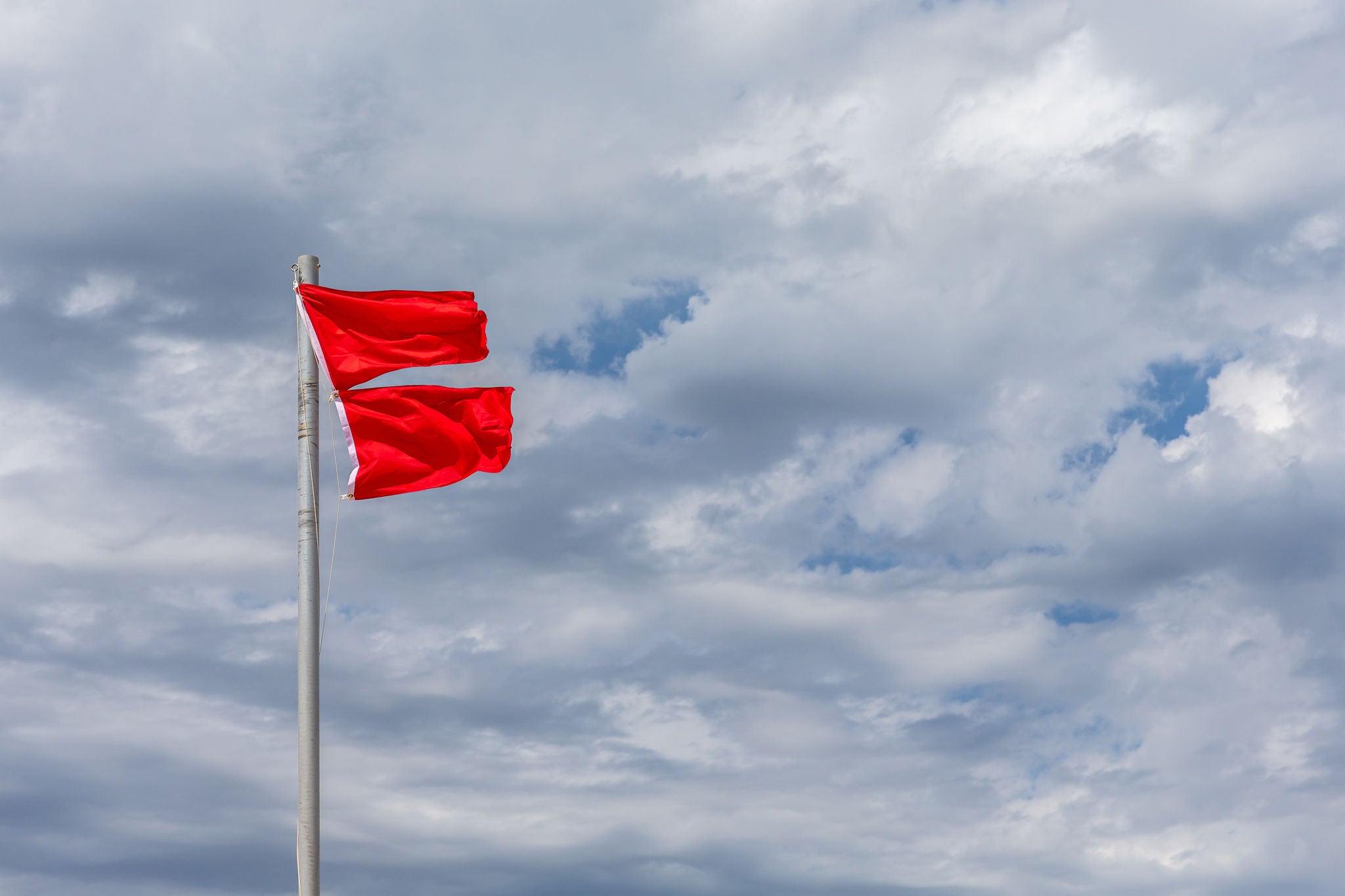 Double red flags mean the beach is closed. 