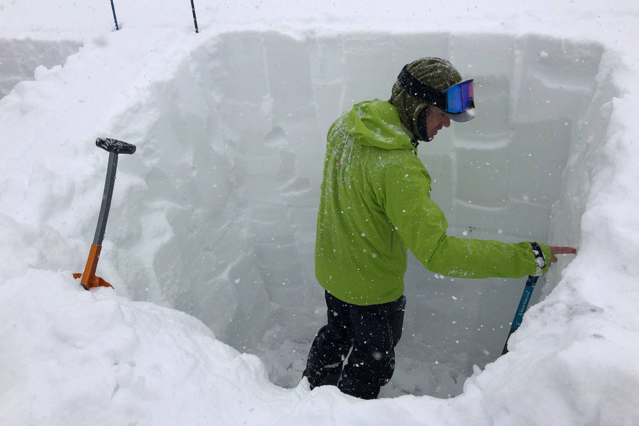 INSPECTING THE LAYERS OF THE SNOW AND TESTING FOR SNOW DENSITY