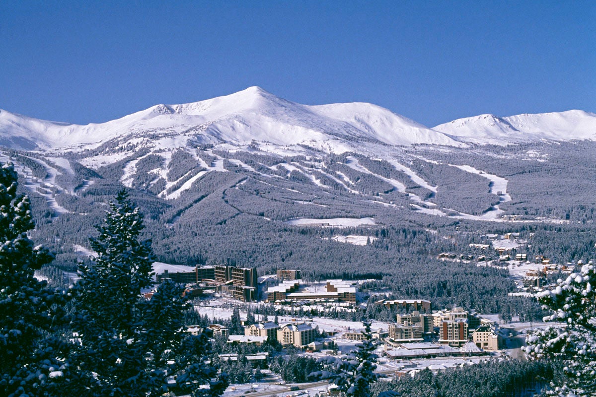 Town of Breckenridge Colorado with Ski Area in Background