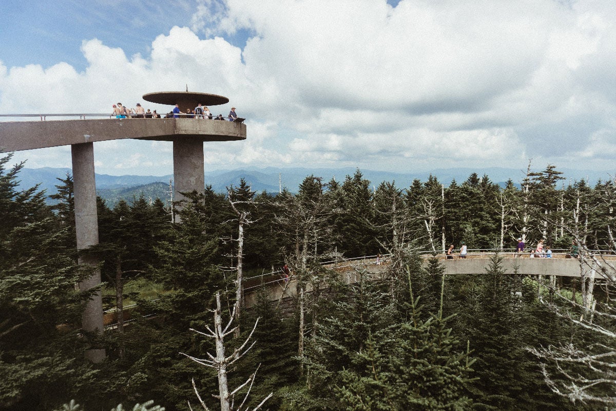THE CLINGMANS DOME OBSERVATION TOWER IS A MUST-SEE ATTRACTION FOR BREATHTAKING MOUNTAIN VIEWS. [PHOTO CREDIT: KIRK THORNTON]