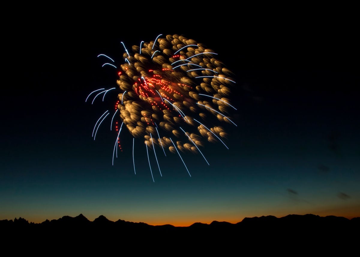 Forth of July Fireworks in the mountains