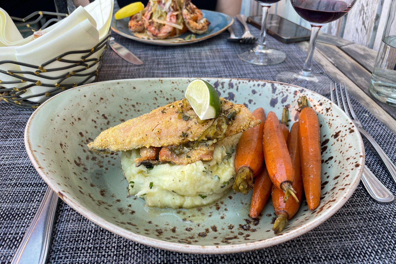 EAT ON THE BACK PATIO AT PURPLE SAGE.