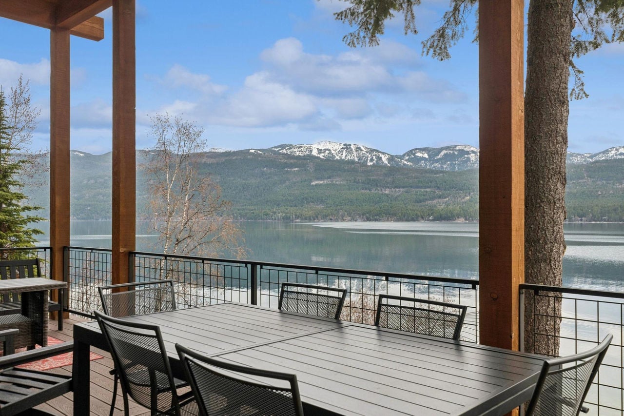 view from Oasis Lake House in Whitefish, MT