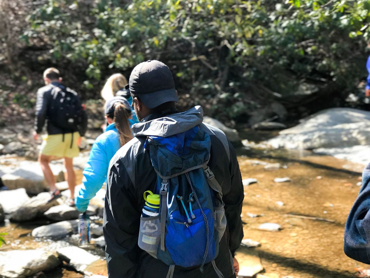 a group hiking