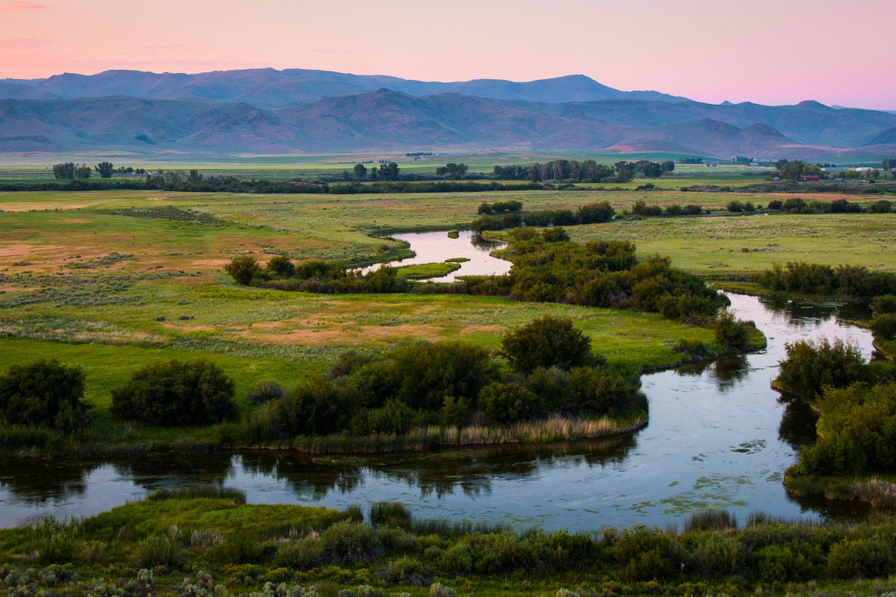 Silver Creek Preserve near Sun Valley, Idaho at sunset