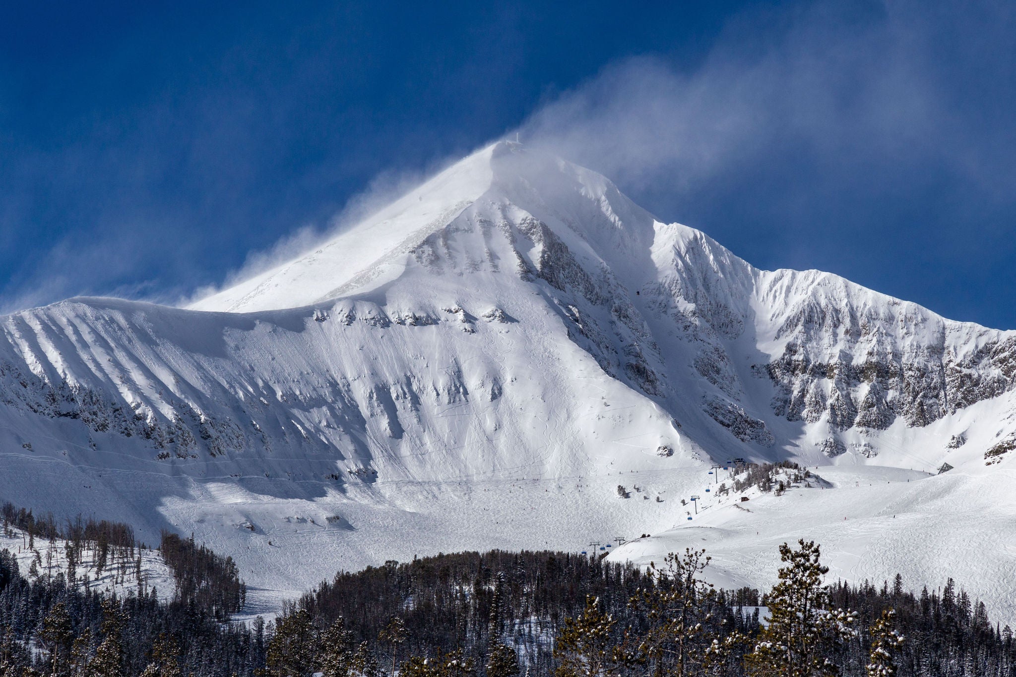 Winter recreation in the mountains at Big Sky