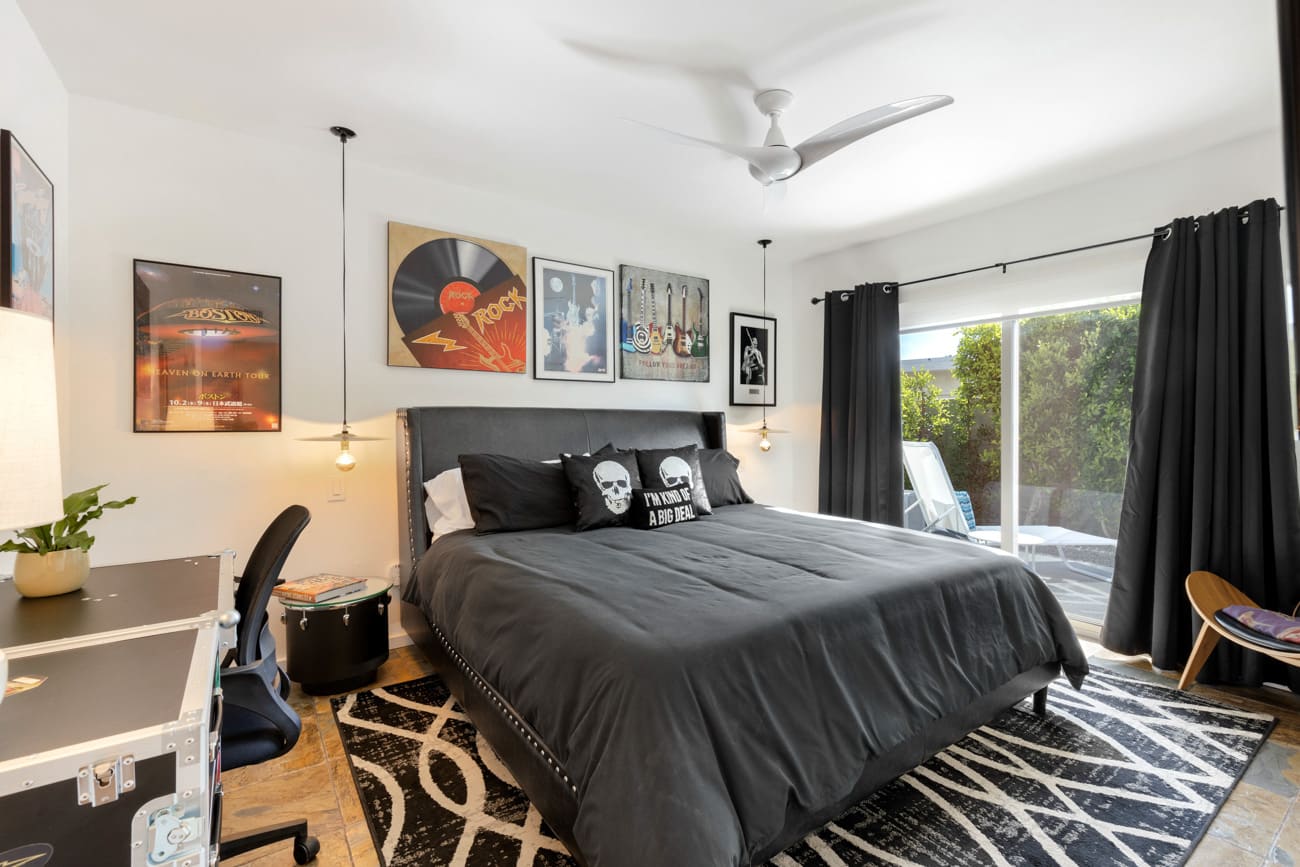 Live out your rockstar dreams in this bedroom.