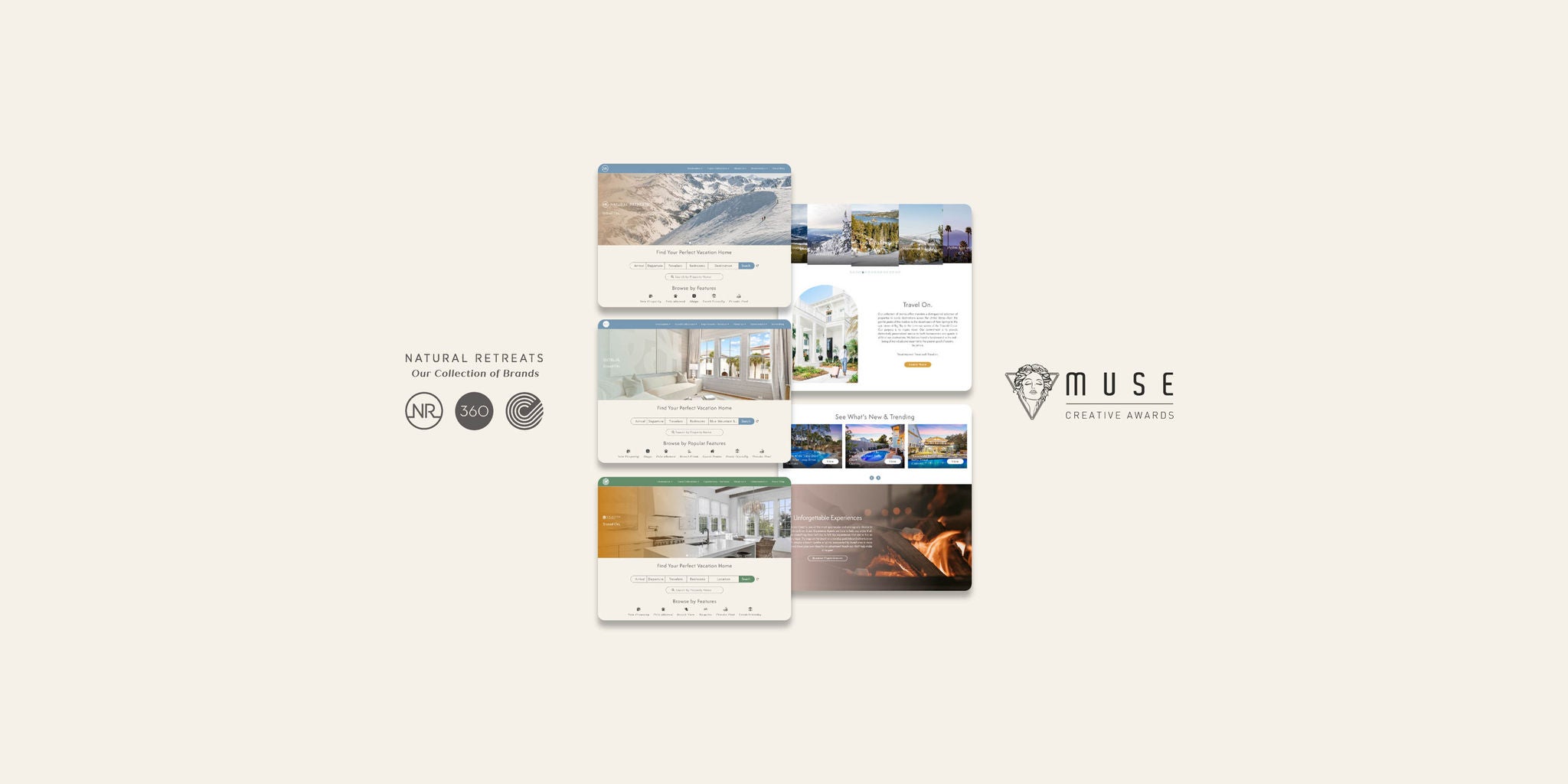 Natural Retreats Collection of Brands website showcase