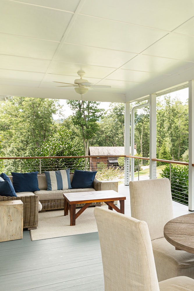 outdoor seating area of a home with a view in Hot Springs, VA