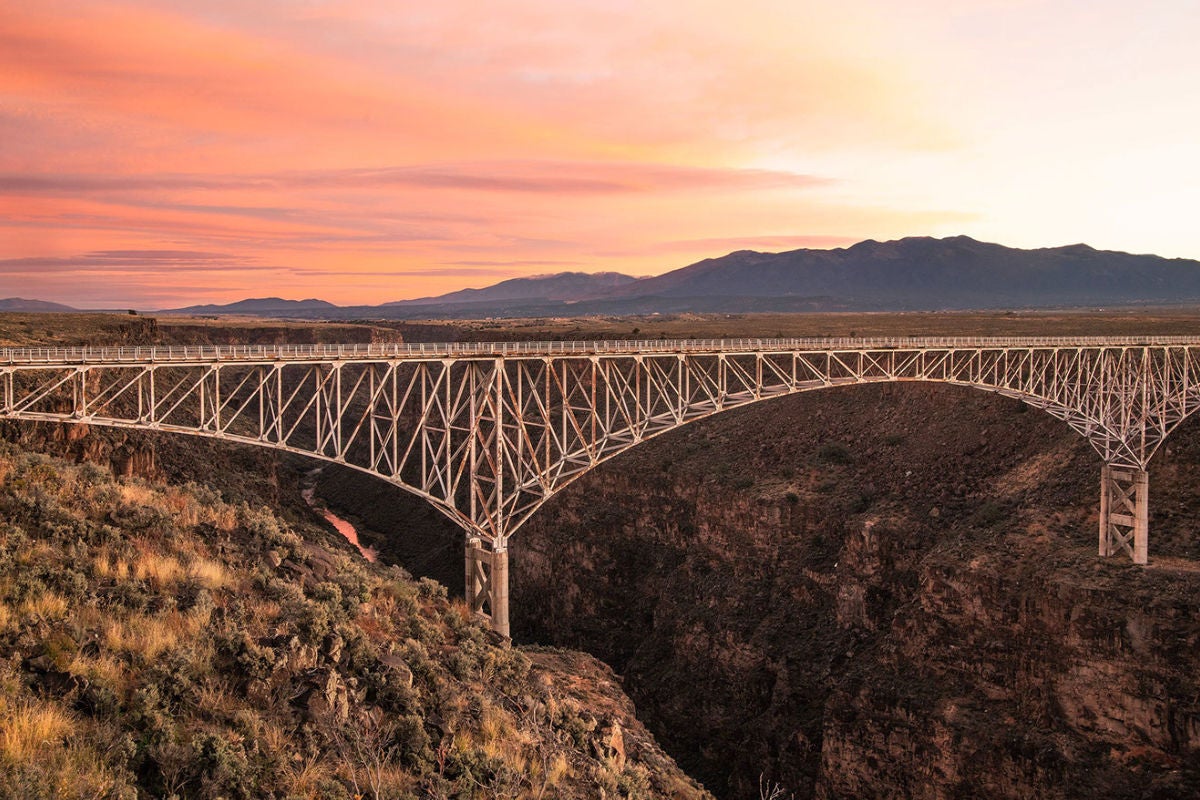 KNOWN AS A THE "HIGH BRIDGE," THE RIO GRANDE GORGE IS 10 MILES NORTHWEST OF TAOS, NEW MEXICO.